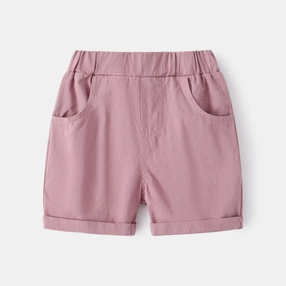 A 2023 Summer Boys' Casual Shorts Comfortable Cotton and Hemp Children's Capris British Cotton Mid Rise Casual Pants