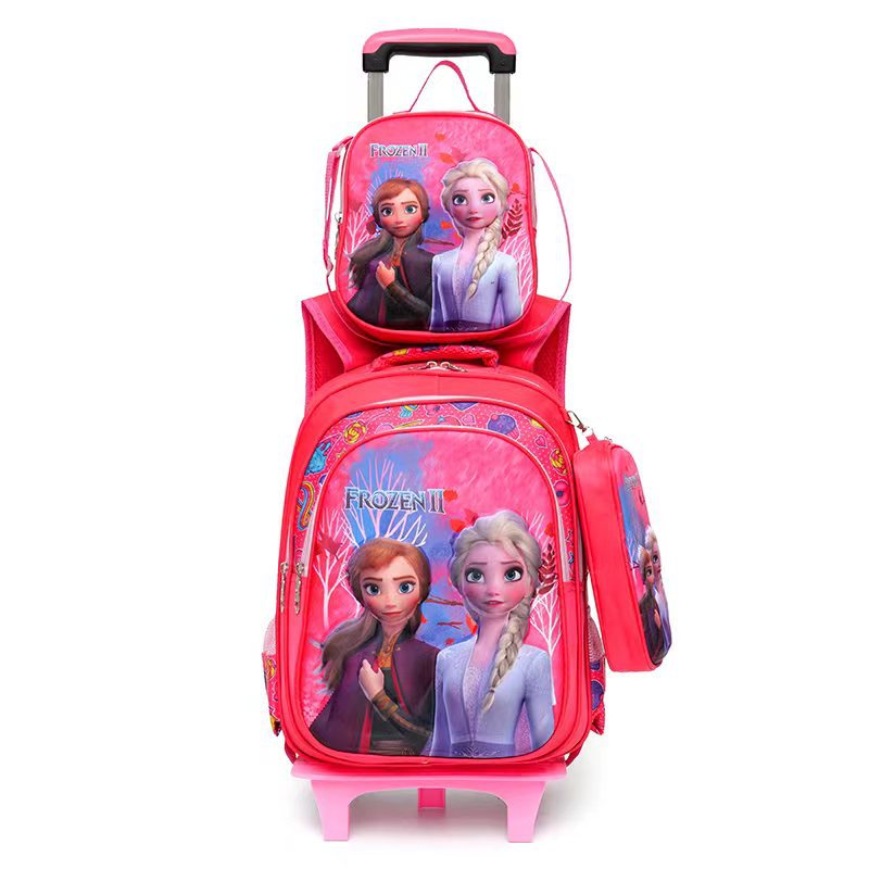 Mochila para estudiantes de escuela primaria de comercio exterior para niños y niñas de 3.º a 5.º grado, mochila para el almuerzo, juego de tres piezas de bolsos de dibujos animados para niños 