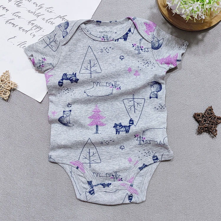 A New Summer Newborn Fart Bag Baby Cotton Short sleeved jumpsuit Baby Polar Bear Wholesale for Foreign Trade