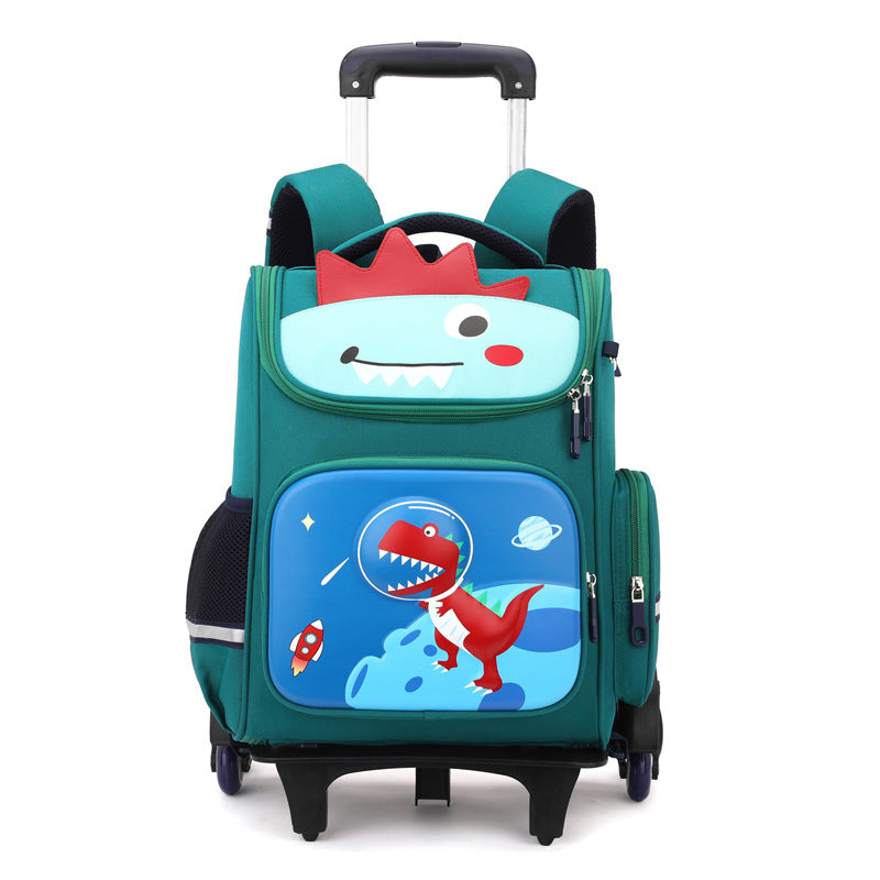 A Wholesale of 2024 new primary school school student backpacks, girls and children's suitcase, boys detachable drag cartoon