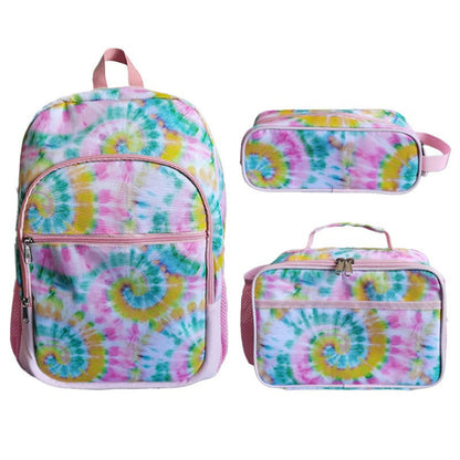 Un nuevo conjunto de tres piezas de mochila escolar para niños de otoño, bolsa para el almuerzo con unicornio, conjunto de estuche para bolígrafos del mismo estilo popular entre los niños 