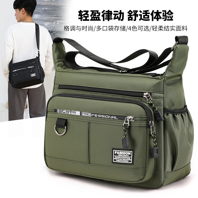 A Large capacity men's bag, shoulder bag, waterproof and wear-resistant backpack, multi-pocket business bag, business and leisure men's messenger bag.