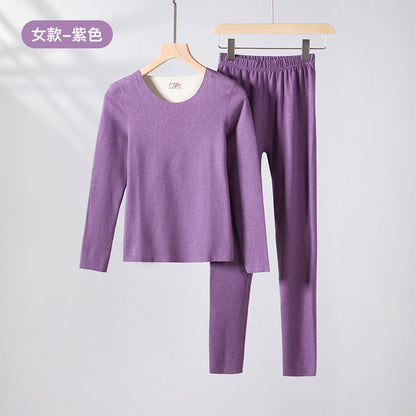 A autumn and winter silk wool thermal underwear female couple German velvet heating thickened primer long johns set wholesale