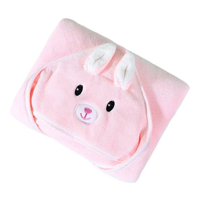 Coral velvet quilt children's absorbent hooded cartoon bath towel