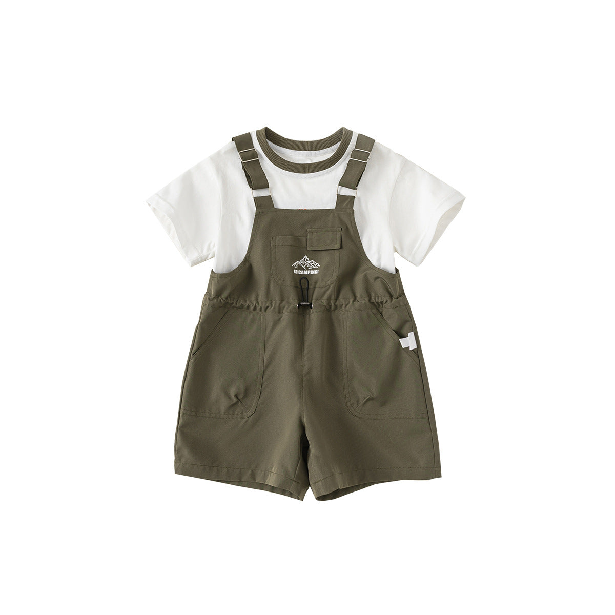 A babycity summer children's cargo overalls baby Korean children's clothes boys T-shirt two-piece set XT84052