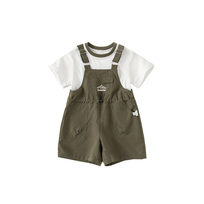 Conjunto de dos piezas de camiseta y pantalones cargo de verano para niños de Babycity, ropa coreana para bebés, XT84052 