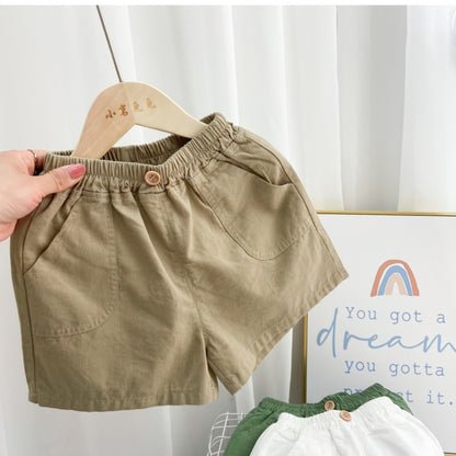 Nuevos pantalones cortos finos de algodón puro de verano para niños, pantalones casuales para niños 2024, ropa exterior transpirable de lino de algodón para bebés, elegante 