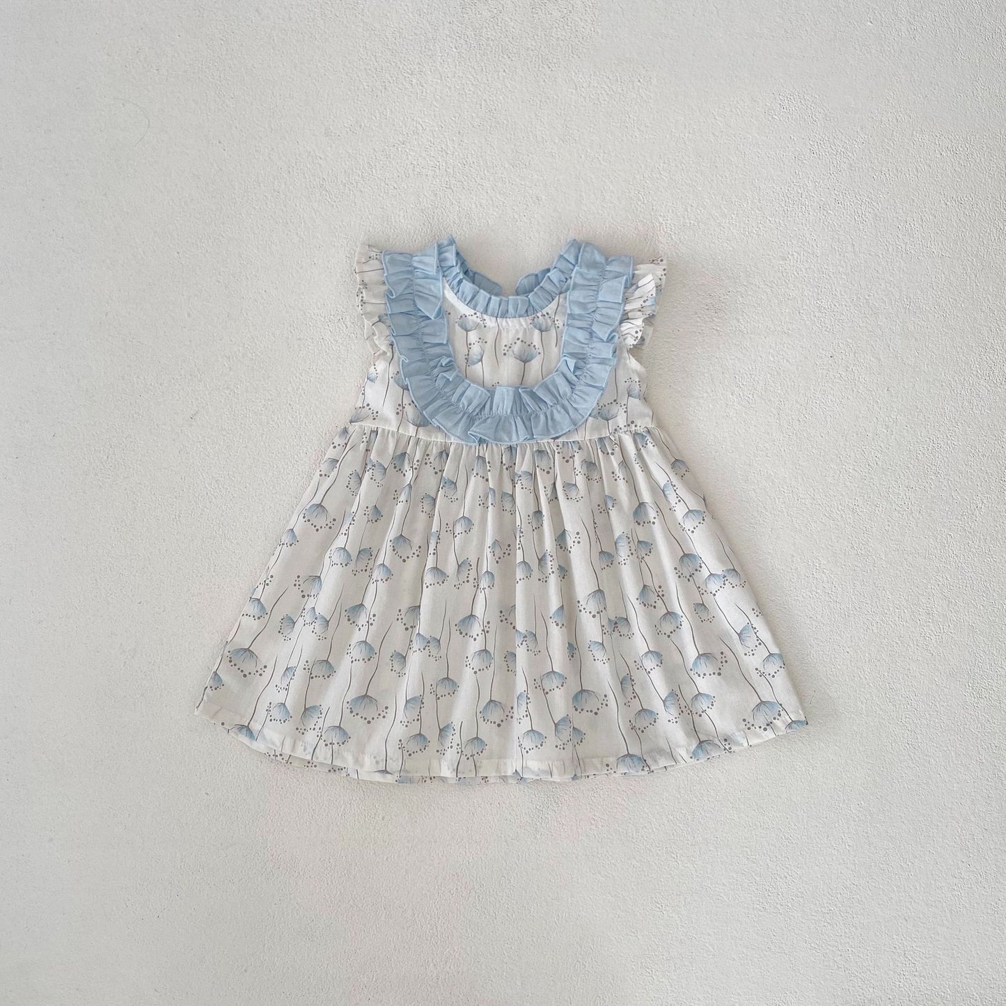 A Engel children&#039;s clothing 2024 summer girl baby 0-3 years old children&#039;s 100-day banquet dress dandelion printed skirt