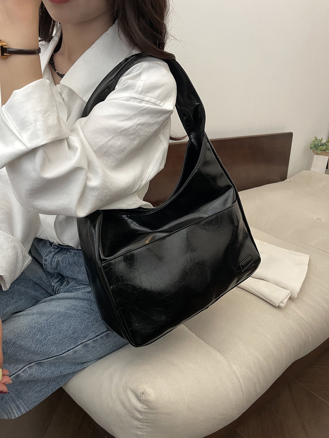 A bag2024 new women's bag tote bag Shiling bag large capacity shoulder bag wholesale casual shoulder bag