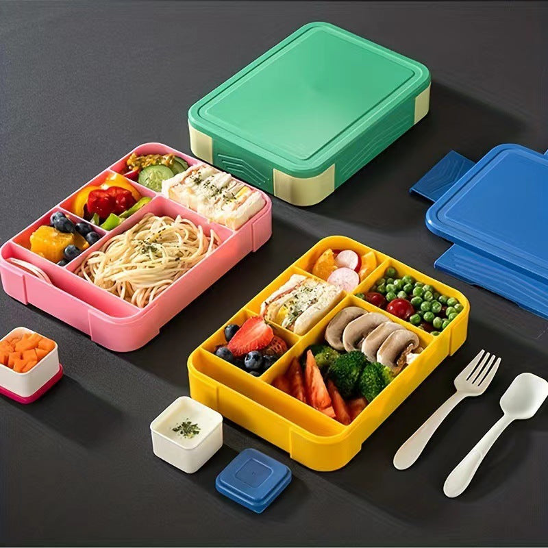 Fiambrera de estilo japonés, caja bento, partición multicapa para estudiantes, partición portátil, trabajadores de oficina con comida, calentamiento por microondas de doble capa 