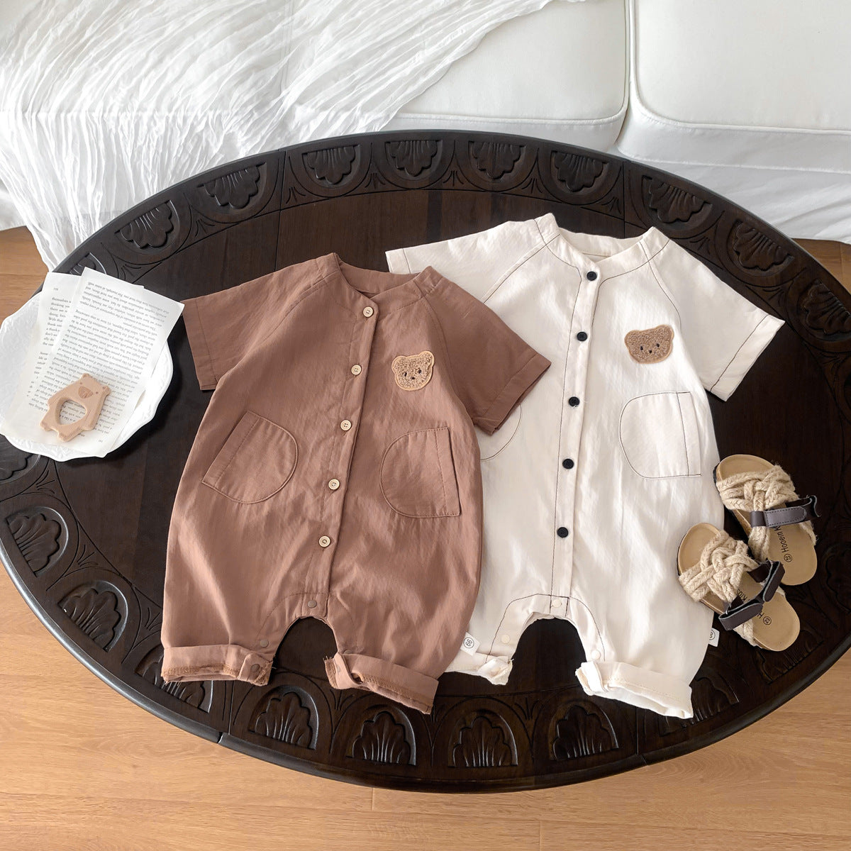 A children's clothing spot baby one-piece ins Korean version of the newborn boy baby cotton bag fart one-piece clothes out of summer