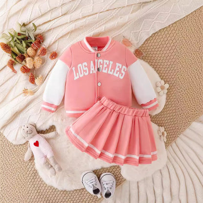 A autumn and winter new ins cross-border e-commerce foreign trade explosion baby girl jacket jacket trend set two-piece set