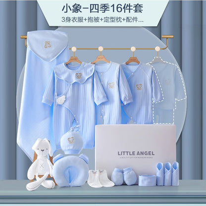 A New Baby Practical Gift Box Breathable Soft Thin Newborn Baby Clothes onesie Romper Set