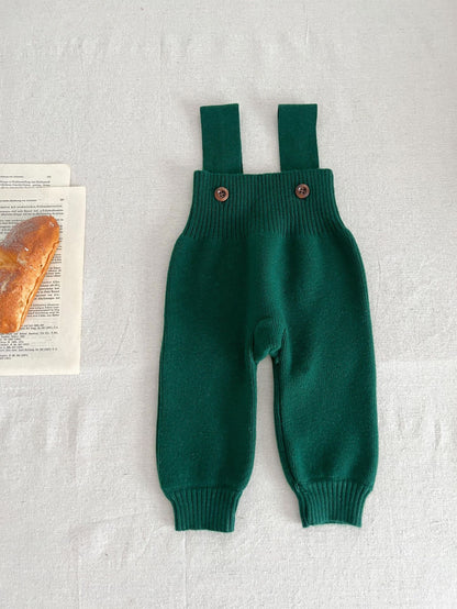 A ins style baby autumn knitted overalls Korean version infant onesie male and female baby foreign style knitted pants