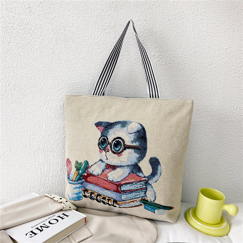 student tote portable canvas bag