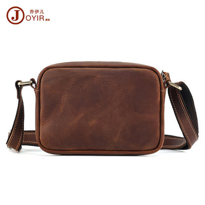 A high-end niche messenger bag men's all-cowhide shoulder bag men's bag leather retro messenger bag mail carrier bag men's