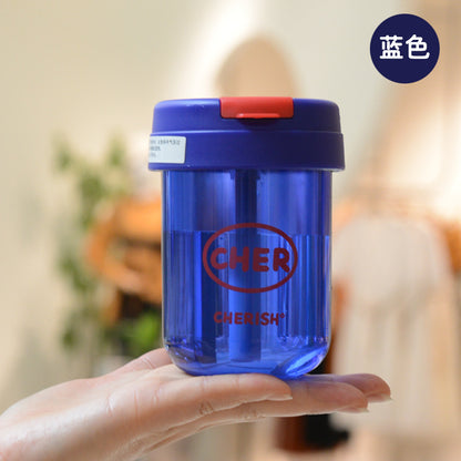 Una taza de agua de gran capacidad de verano con forma de cubo de una tonelada, tetera deportiva para fitness para hombres y mujeres, tetera de plástico para estudiantes, personalizada 