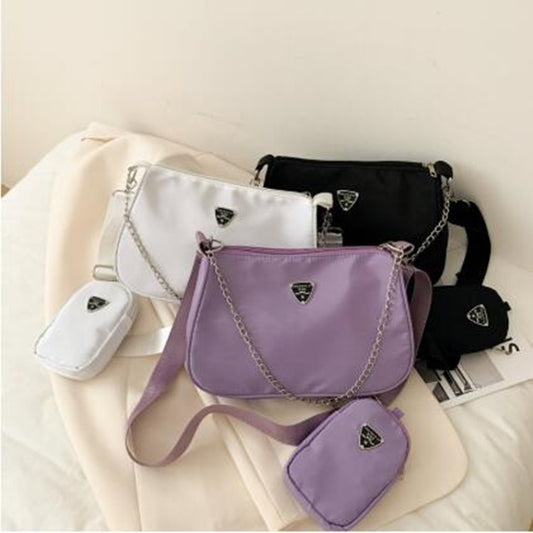 A Cross-border bag women&#039;s bag 2022 Korean version of the new simple nylon bag for college students&#039; shoulder bag with foreign flavor.