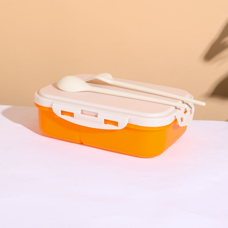 A wheat straw plastic lunch box that can be microwave oven for work, lunch box, Japanese kindergarten children's split grid lunch box