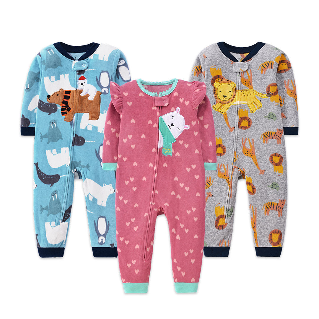 A source factory spot wholesale baby clothes baby pajamas fleece infant winter jersey onesie