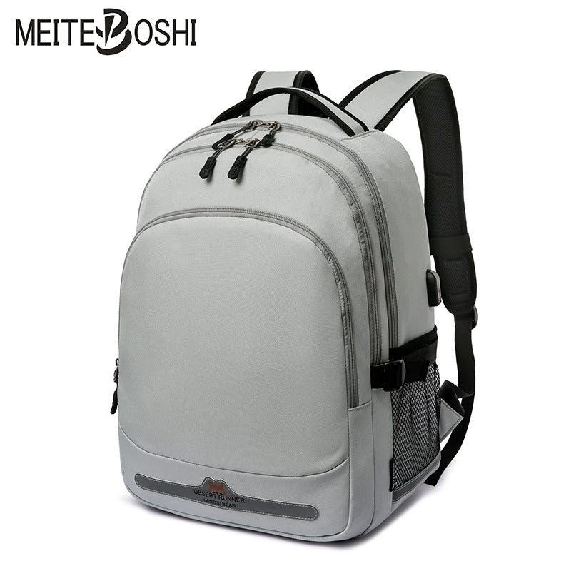 A Multi grid Large Capacity Backpack Cross border Fashion Simplicity Student School Bag Heat Transfer Oxford Cloth Casual Backpack