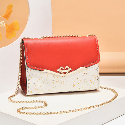 Chain crossbody bag for women, shoulder bag with sequins