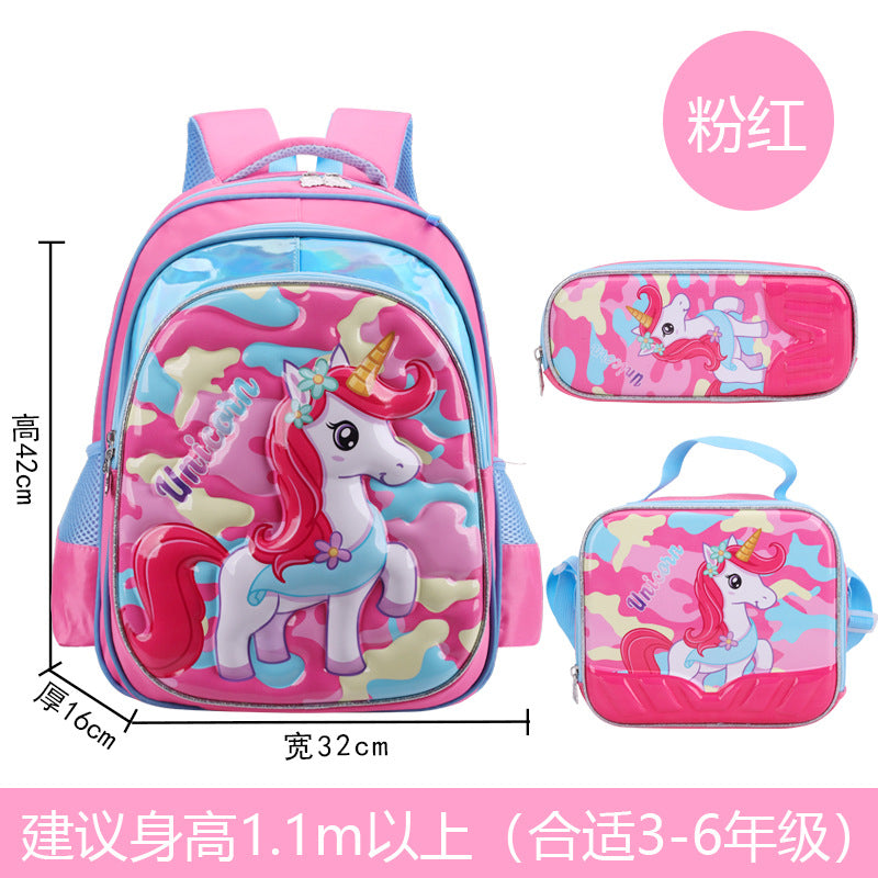 A Factory spot new foreign single three-piece backpack boys, girls, primary school students, children's trolley schoolbags, large capacity