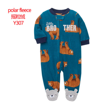 A manufacturer fleece foot climbing clothes long-sleeved onesies baby going out clothes baby Romper pajamas