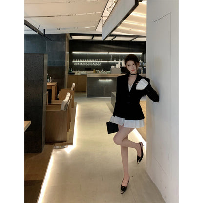 A XINKD [Philadelphia Story] Fake two-piece small blazer 2024 autumn and winter new product high-end temperament casual