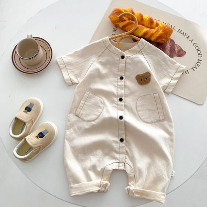 A children's clothing spot baby one-piece ins Korean version of the newborn boy baby cotton bag fart one-piece clothes out of summer