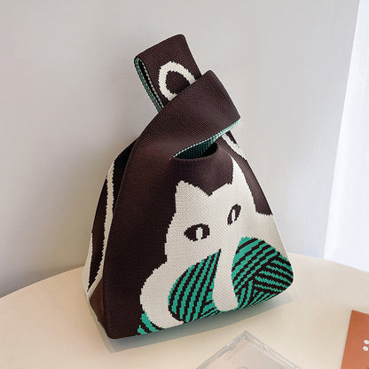 tote bag, cute animal handbag, knitted women's handbag