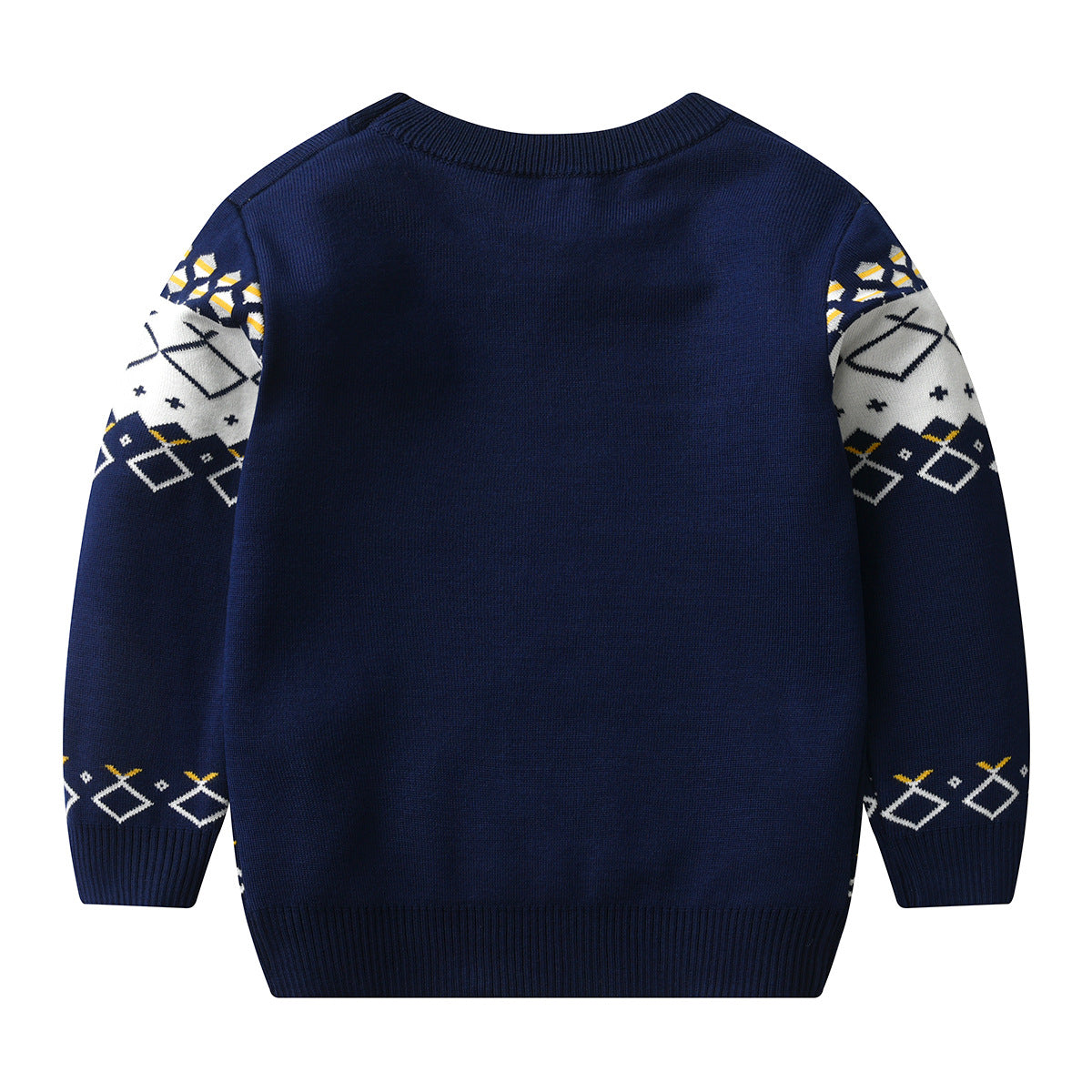 A factory direct sales of new European, American autumn and winter children's plaid sweater double-layer boy baby pullover bottoming knitted sweater