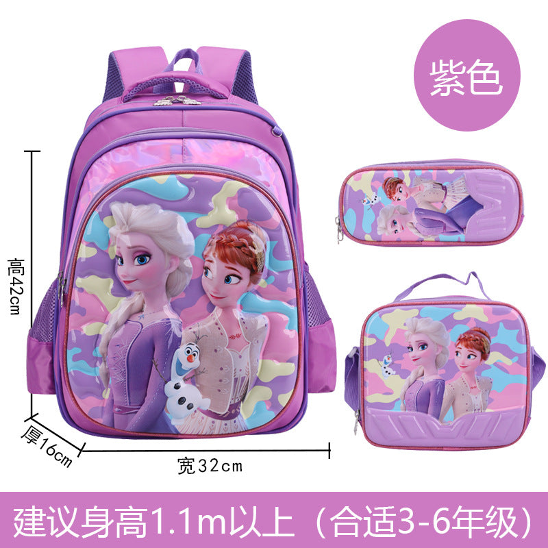 A Factory spot new foreign single three-piece backpack boys, girls, primary school students, children's trolley schoolbags, large capacity