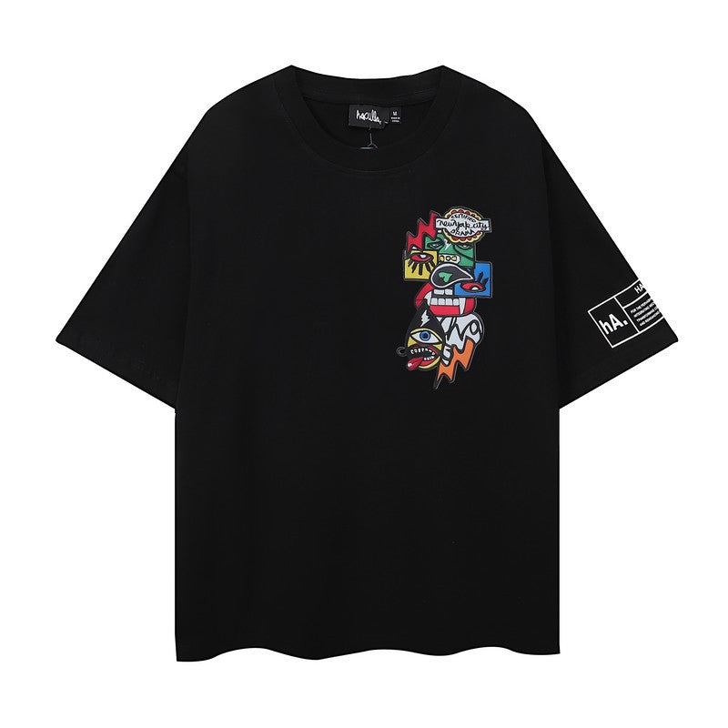 A HACULLA street minority art graffiti printed T-shirt bottoming shirt new cotton casual round neck and short sleeve in summer