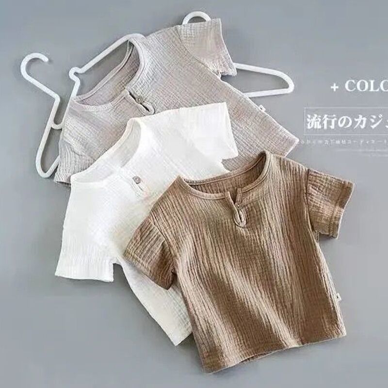 Internet famous children's clothing, boys and girls, baby short sleeved summer clothing set, cotton 2023 new children's summer clothes