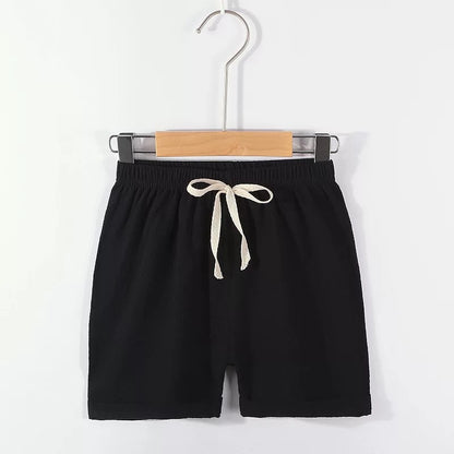 Pantalones cortos para niños, de algodón puro, estilo fino de verano, pantalones deportivos y de ocio de cinco puntos para niños, pantalones cortos para niñas y bebés. 