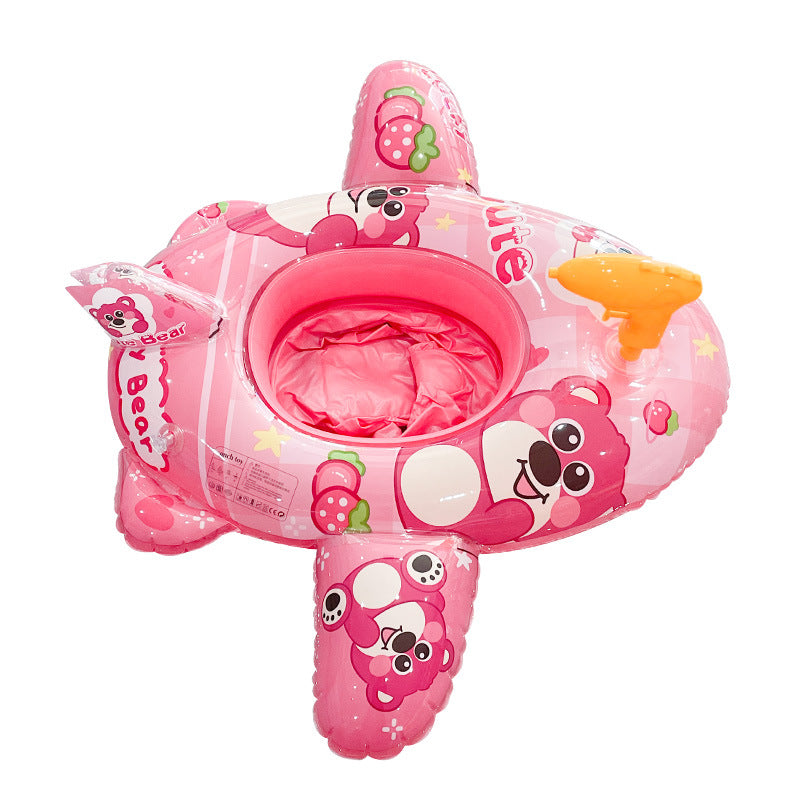 A internet celebrity with water gun airplane seat circle, children's swimming circle, cute cartoon baby water seat circle, inflatable swimming circle