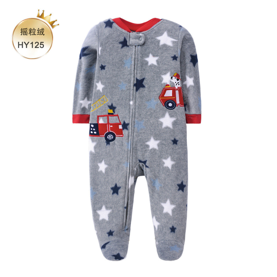 A children's clothing live stream supply baby climbing clothes with socks long sleeves newborn Romper baby fleece onesie