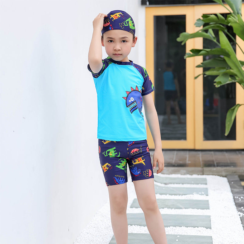 A Quick drying children's swimsuit for boys and girls, new small and medium-sized split baby girl swimsuit and swimsuit set wholesale 0.12KG