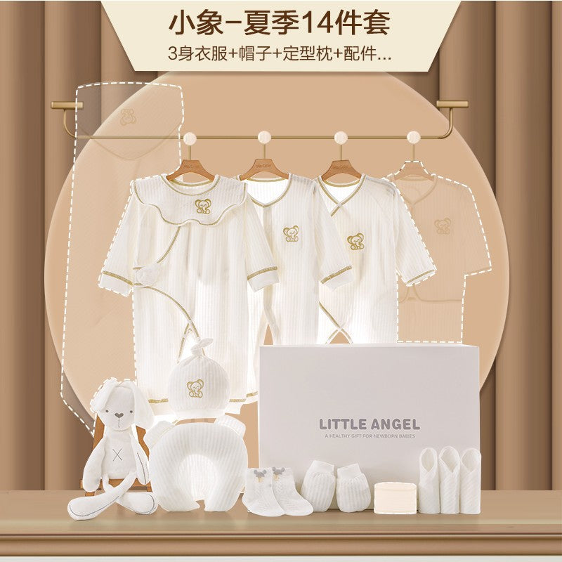 A New Baby Practical Gift Box Breathable Soft Thin Newborn Baby Clothes onesie Romper Set