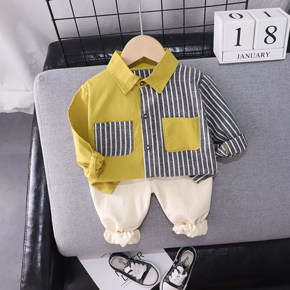 Boys' Autumn Set Long sleeved Cartoon Shirt 0 Infant and Young Children's Shirt 1-2-3-5 Year Old Trend 0.3kg