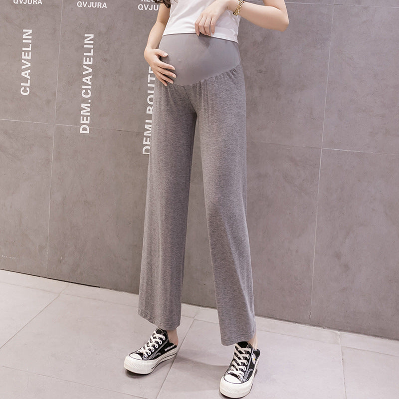 A 2024 maternity pants spring and summer thin fashion outer wear pregnancy large size wide leg support summer leggings