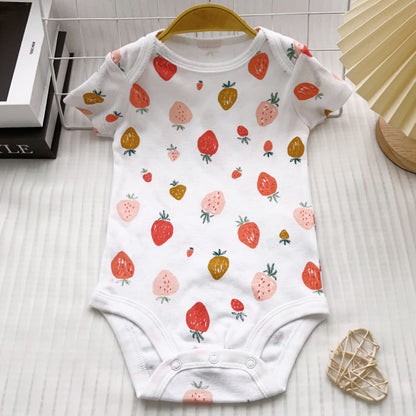 Summer newborn jumpsuit, baby short sleeved triangle climbing, men's and women's cartoon climbing clothing, wholesale of foreign trade children's clothing