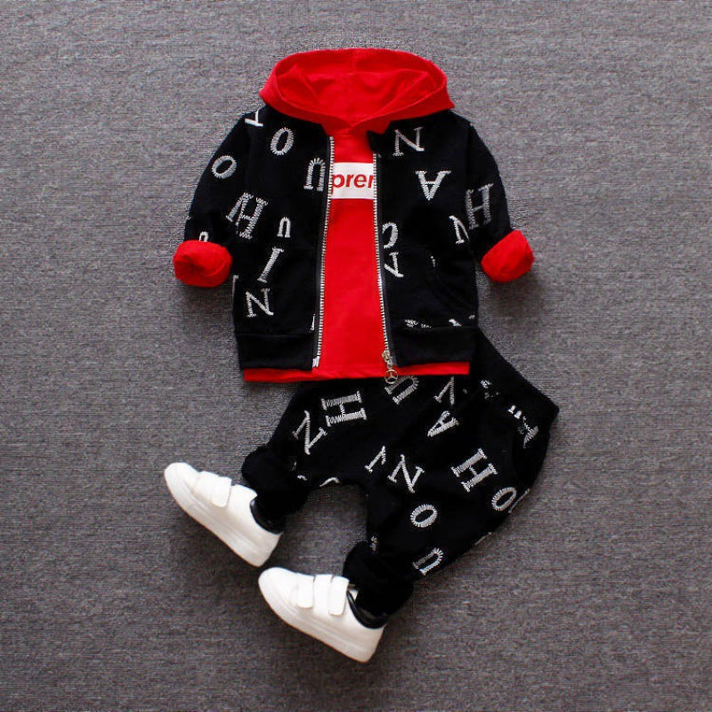 Children's suits, children's clothes, boys' three-piece set, baby boys, spring new handsome spring, 0-3 years old, long sleeves, autumn tide 1kg