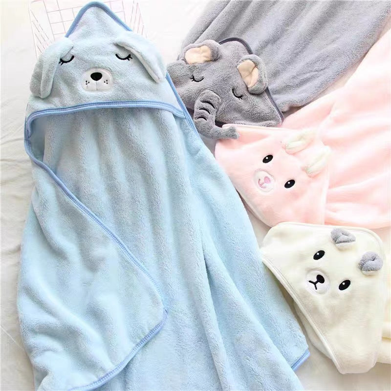 Children's embroidery cape cartoon bath towel baby absorbent cute bath towel 0.32kg