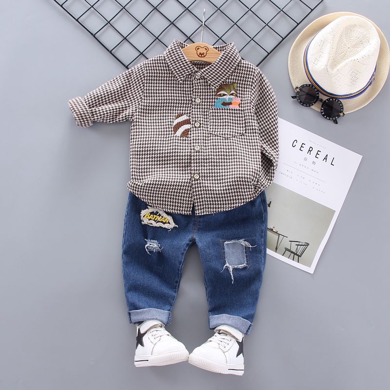 Conjunto de otoño para niños Camisa de dibujos animados de manga larga 0 Camisa para bebés y niños pequeños 1-2-3-5 años Tendencia 0,3 kg 