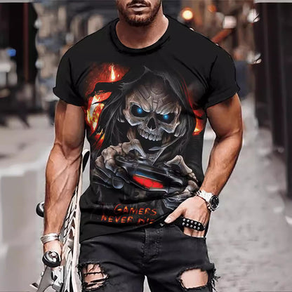 A Summer New Retro Rabbit Pullover T-shirt 3D Digital Printed Men's and Women's T-shirt Casual Trend Fashion Short sleeved Top