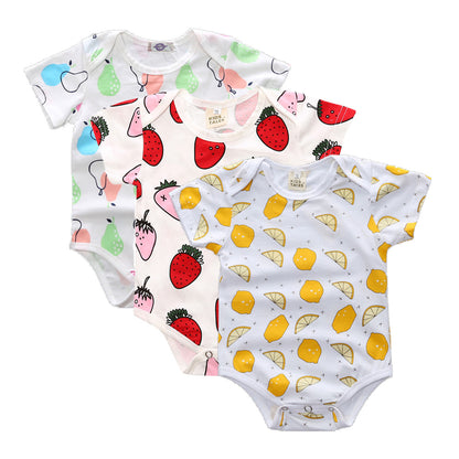 Wholesale of A baby jumpsuit summer thin short sleeved triangle jumpsuit summer cotton baby crawling clothes and buttocks combination