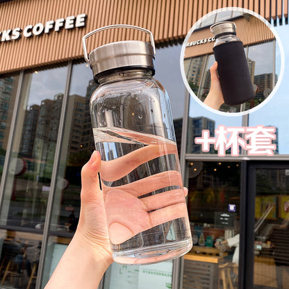 A 0WYV1000ml Household Large Capacity Water Bottle Portable for Men and Women with Filtered Tea Making Cup Fashionable Graffiti Heat Resistant Glass BOTTLES