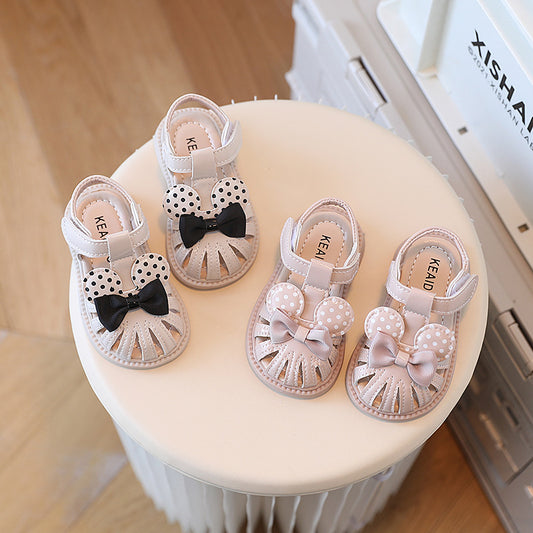 Girls Summer Sandals 1-2 Year Old Little Girl Baby Princess Shoes Infant Soft Sole Walking Shoes Baotou Sandals 0.3kg